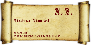 Michna Nimród névjegykártya